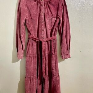 Soft Pink Cotton Maxi Dress